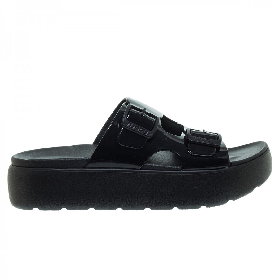 LUOFU BLACK PLATFORM SANDALS