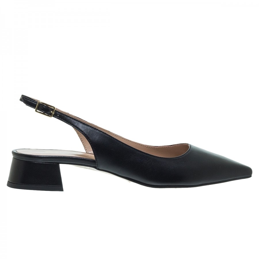 MOURTZI ΜΑΥΡΕΣ ΔΕΡΜΑΤΙΝΕΣ SLINGBACK ΓΟΒΕΣ