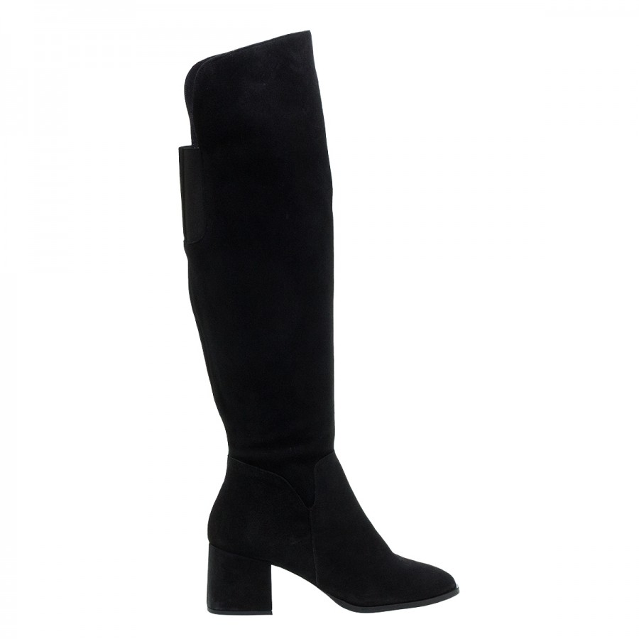 MOURTZI ΜΑΥΡΕΣ OVER THE KNEE SUEDE ΜΠΟΤΕΣ
