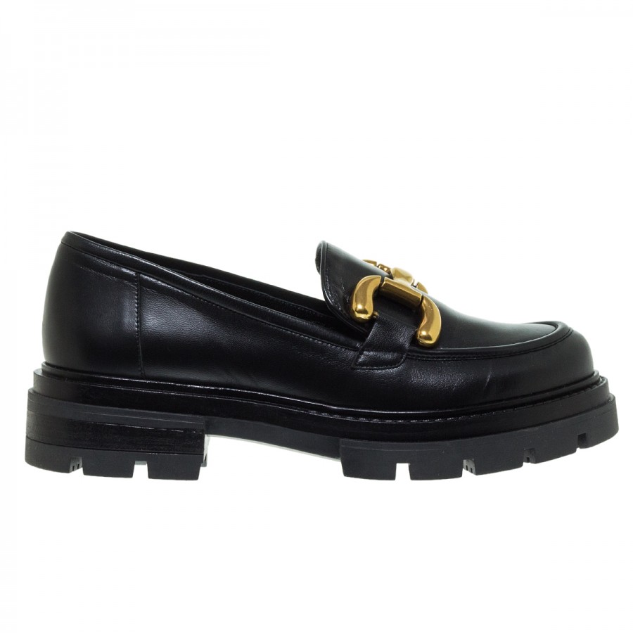 MOURTZI ΜΑΥΡΑ ΔΕΡΜΑΤΙΝΑ CHUNKY LOAFERS