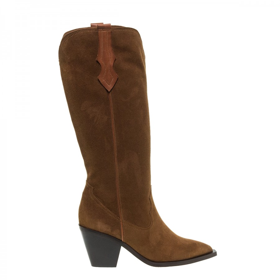 MOURTZI TABAC SUEDE WESTERN BOOTS