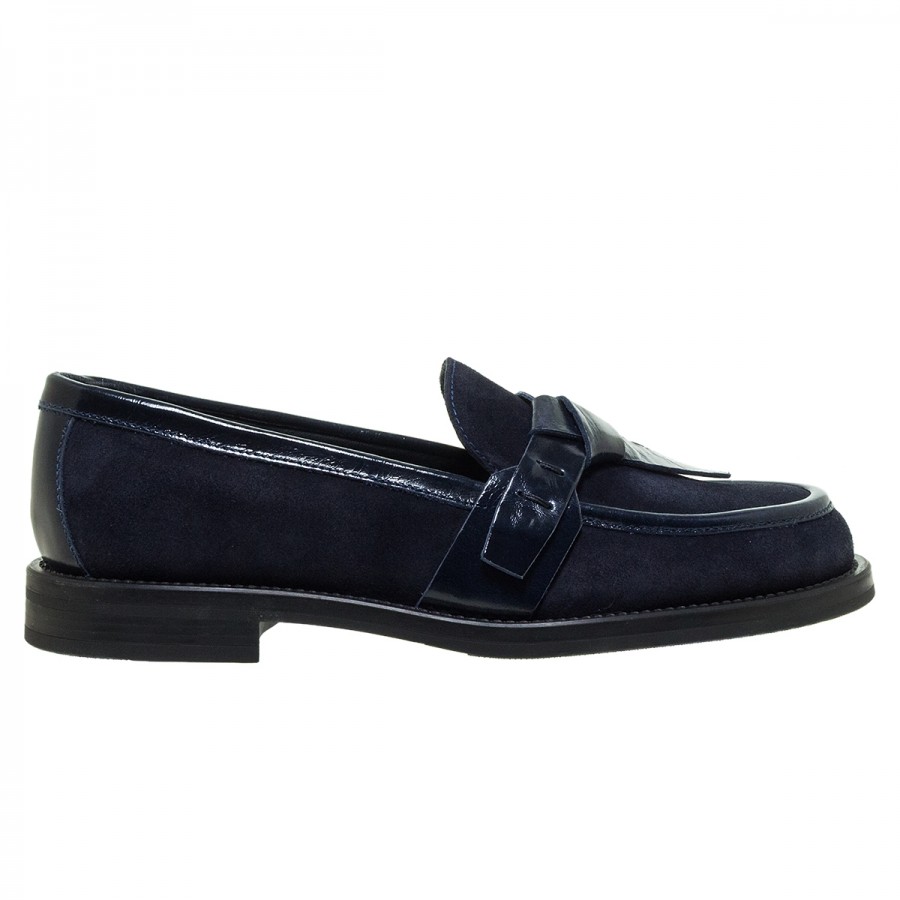 FRAU NAVY SUEDE LOAFERS