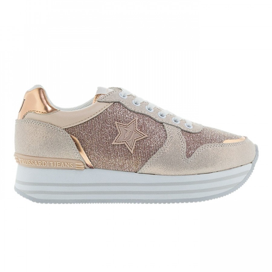 RAME SUEDE ΔΕΤΑ SNEAKERS TRUSSARDI