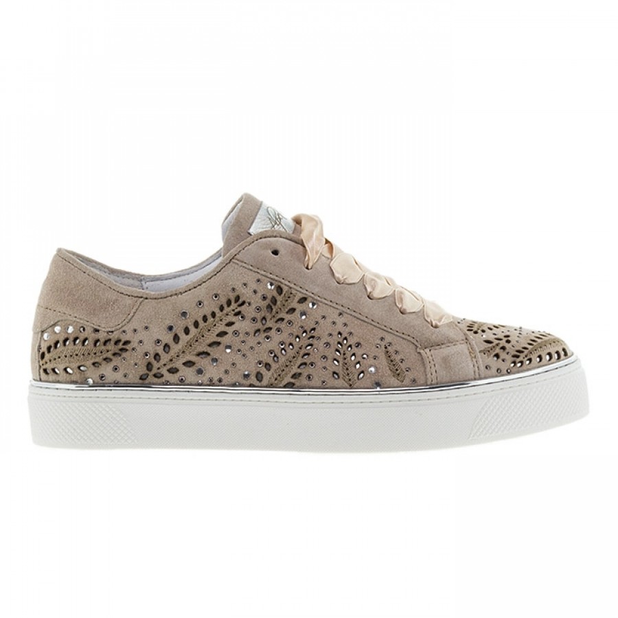 ALPE TAUPE SUEDE LASER CUT ΔΕΤΑ SNEAKERS