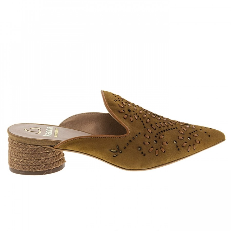 CAMEL SUEDE MULES KANNA