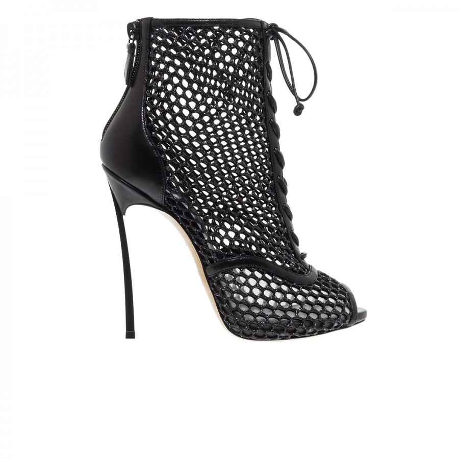 CASADEI MESH LACE UP ΜΑΥΡΑ ΥΦΑΣΜΑΤΙΝΑ ΠΕΔΙΛΑ 