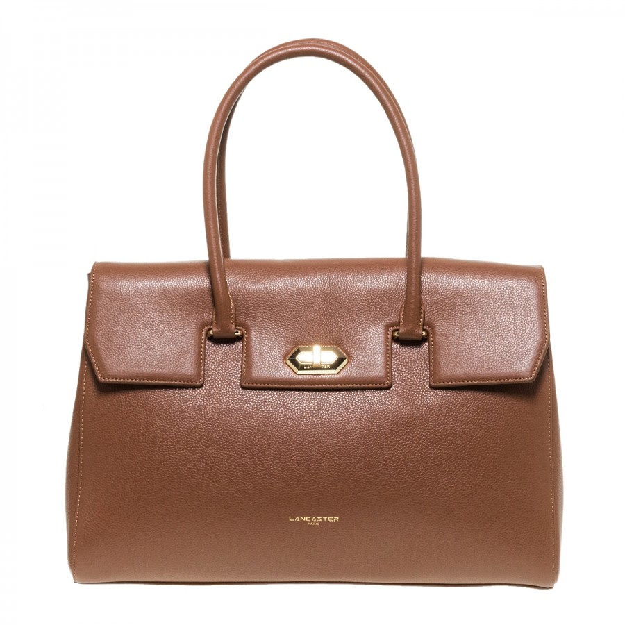 LANCASTER EXTRA LARGE  CAMEL ΔΕΡΜΑΤΙΝΗ TOTE