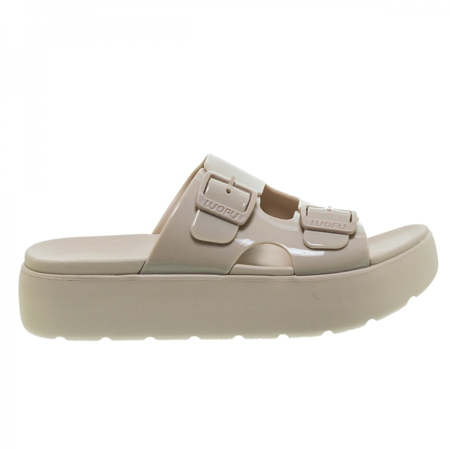 LUOFU BEIGE PLATFORM SANDALS