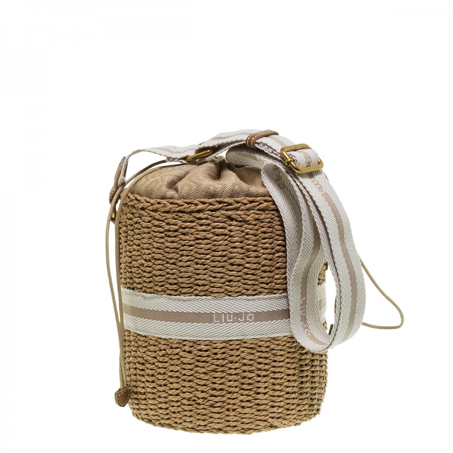 LIU JO SUMMER S NATURAL RAFFIA BUCKET BAG