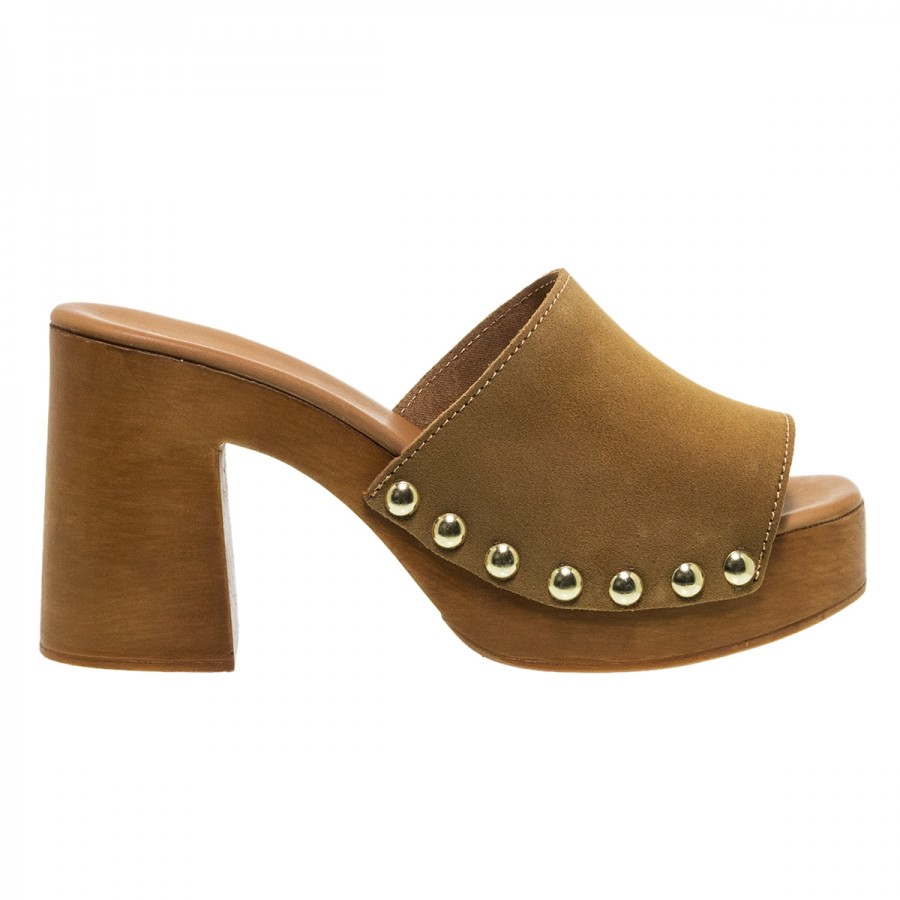 WALL STREET OCHRA SUEDE MULES