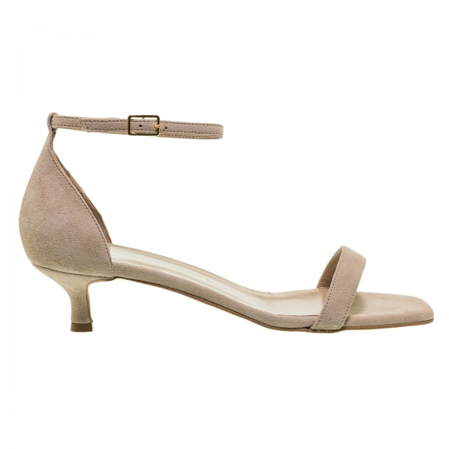 MOURTZI NUDE SUEDE KITTEN HEEL ΠΕΔΙΛΑ