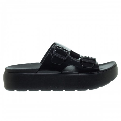 LUOFU BLACK PLATFORM SANDALS