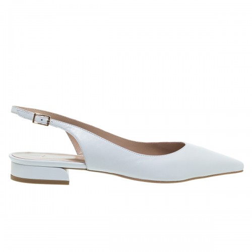 MOURTZI ΛΕΥΚΕΣ ΔΕΡΜΑΤΙΝΕΣ SLINGBACK ΜΠΑΛΑΡΙΝΕΣ