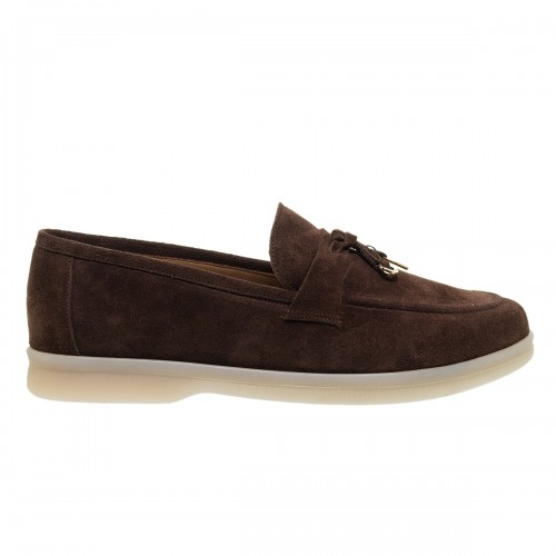 MOURTZI ΚΑΦΕ SUEDE LOAFERS