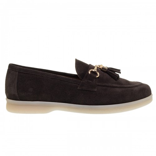 MOURTZI ΚΑΦΕ SUEDE LOAFERS