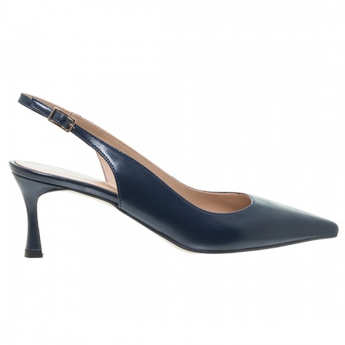MOURTZI NAVY ΔΕΡΜΑΤΙΝΕΣ SLINGBACK ΓΟΒΕΣ