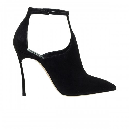 CASADEI BLADE DEBBY BLACK SUEDE ANKLE BOOTS