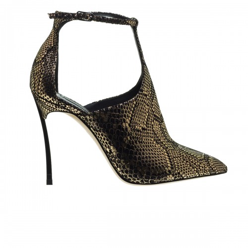 CASADEI BLADE GOLDFINGER DEBBY SNAKE ANKLE BOOTS