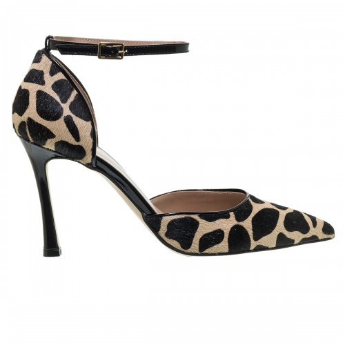MOURTΖI BEIGE GIRAFFE PONYSKIN ΓΟΒΕΣ