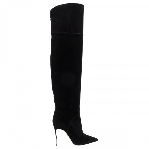 CASADEI BLADE CORSARO ΜΑΥΡΕΣ OVER THE KNEE SUEDE ΜΠΟΤΕΣ