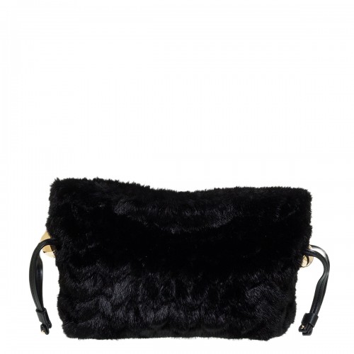 LIU JO RICCY BLACK FUR POUCH