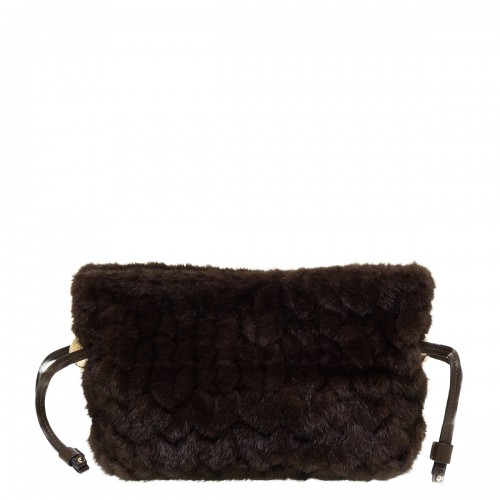 LIU JO RICCY BROWN FUR POUCH