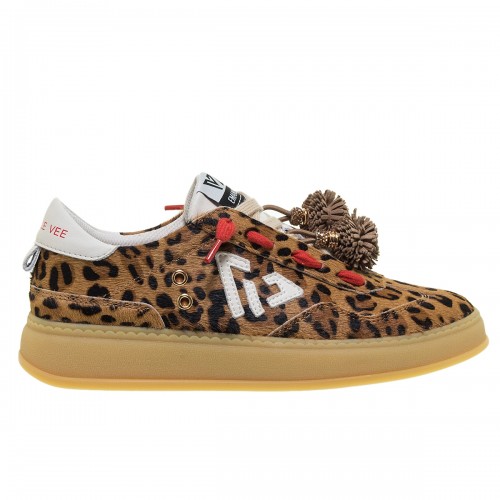 EMANUELLE VEE ΜΠΕΖ LEOPARD PONYSKIN SNEAKERS