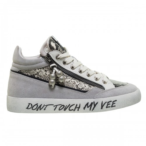 EMANUELLE VEE IVORY SNAKE SNEAKER  BOOTS