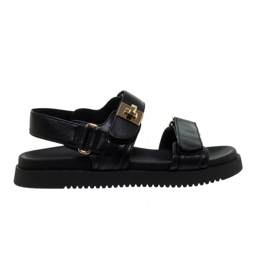 STEVE MADDEN MONA BLACK ΔΕΡΜΑΤΙΝΑ FLATFORM ΠΕΔΙΛΑ