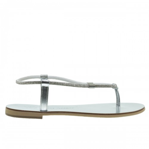 NICOLAS LAINAS SILVER STRASS ΔΕΡΜΑΤΙΝΑ FLAT ΠΕΔΙΛΑ