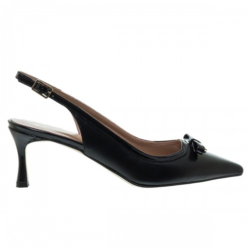 MOURTZI ΜΑΥΡΕΣ ΔΕΡΜΑΤΙΝΕΣ SLINGBACK ΓΟΒΕΣ