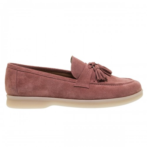 MOURTZI NUDE SUEDE LOAFERS