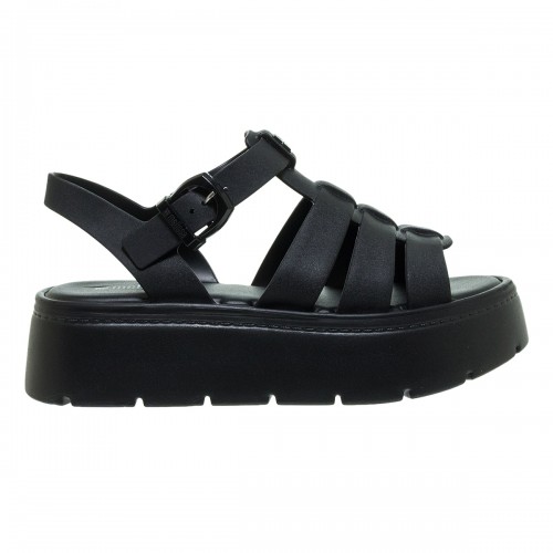 MELISSA UP VEGAN OPEN TOE BLACK PLATFORMS