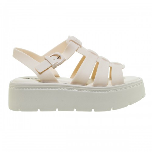MELISSA UP VEGAN OPEN TOE BEIGE PLATFORMS