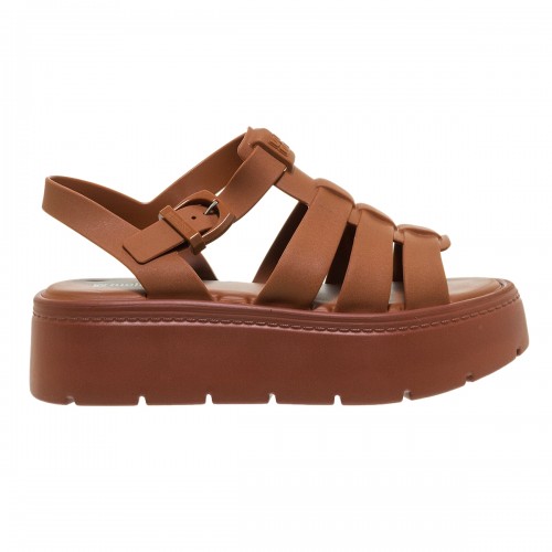 MELISSA UP VEGAN OPEN TOE TABAC PLATFORMS