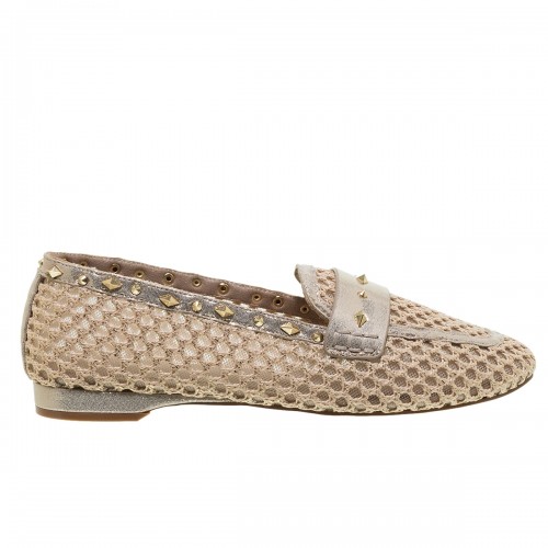 EMANUELLE VEE GLENDA GOLD LOAFERS