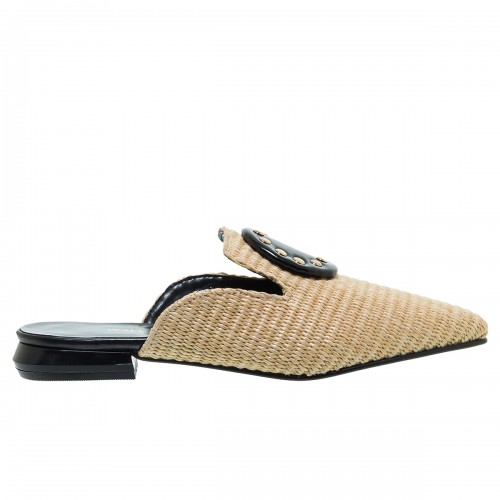 WALL STREET NATURAL BLACK ΨΑΘΙΝΑ MULES