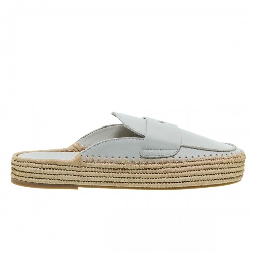 PALOMA BARCELO BELINDA CALIDIS OFF WHITE LOAFER MULES
