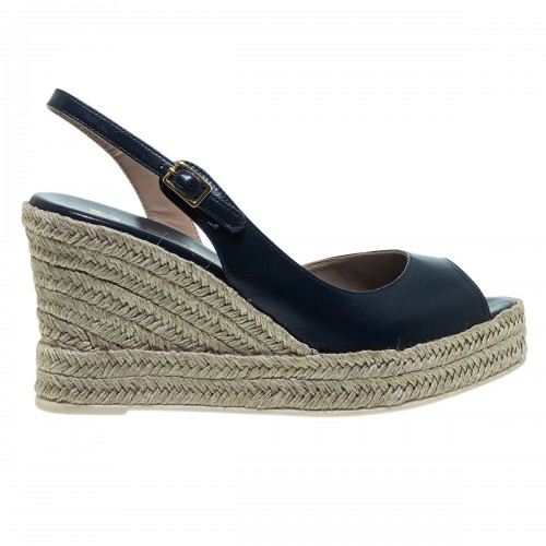 MOURTZI NAVY PEEP TOE SLINGBACK ΔΕΡΜΑΤΙΝΕΣ ΕΣΠΑΝΤΡΙΓΙΕΣ
