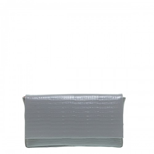 MOURTZI ΓΚΡΙ ΚΡΟΚΟ ΔΕΡΜΑΤΙΝΟ CLUTCH