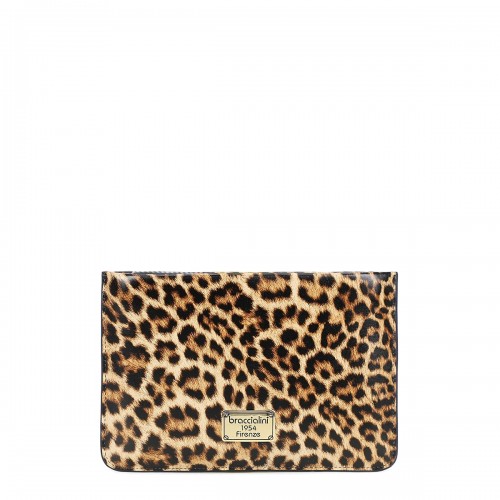 BRACCIALINI DOLLY LEOPARD ΔΕΡΜΑΤΙΝΗ ΤΣΑΝΤΑ ΧΕΙΡΟΣ