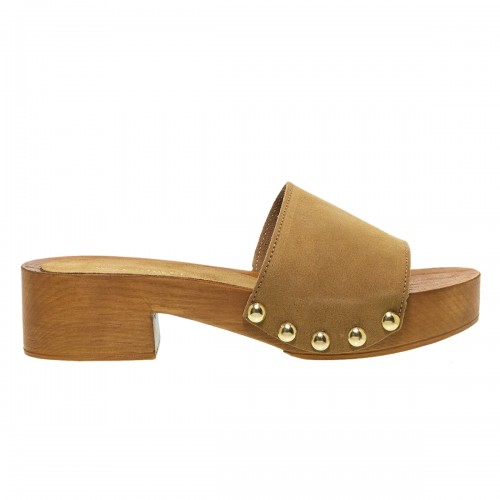 WALL STREET OCHRA SUEDE MULES