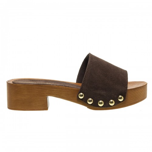 WALL STREET ΚΑΦΕ SUEDE MULES