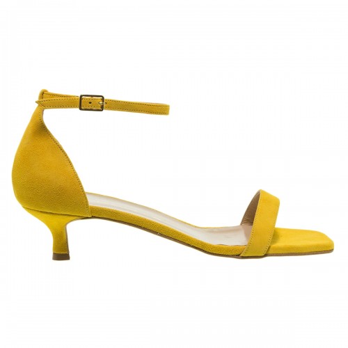 MOURTZI ΚΙΤΡΙΝΑ SUEDE KITTEN HEEL ΠΕΔΙΛΑ