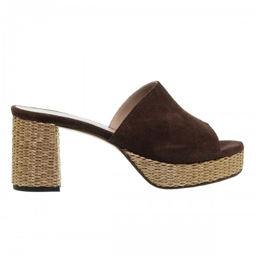 MOURTZI ΚΑΦΕ SUEDE MULES