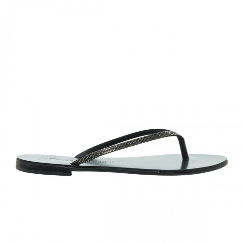 NICOLAS LAINAS BLACK STRASS ΔΕΡΜΑΤΙΝΑ FLAT ΠΕΔΙΛΑ