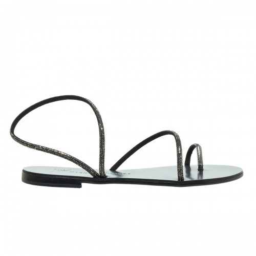 NICOLAS LAINAS ΜΑΥΡΑ STRASS ΔΕΡΜΑΤΙΝΑ FLAT ΠΕΔΙΛΑ