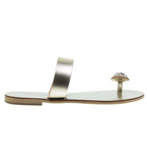 NICOLAS LAINAS POLARIS STRASS RING ΔΕΡΜΑΤΙΝΑ FLAT ΠΕΔΙΛΑ