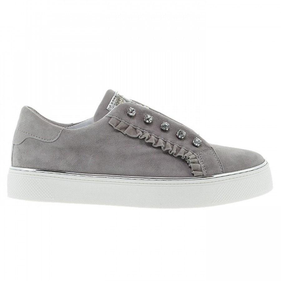 ALPE ΓΚΡΙ SUEDE SNEAKERS ME STRASS